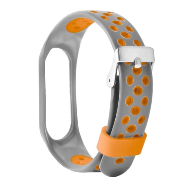 Xiaomi Mi Smart Band 4 kaksivärinen silikonikellonauha - Harmaa / Keltainen Silver grey