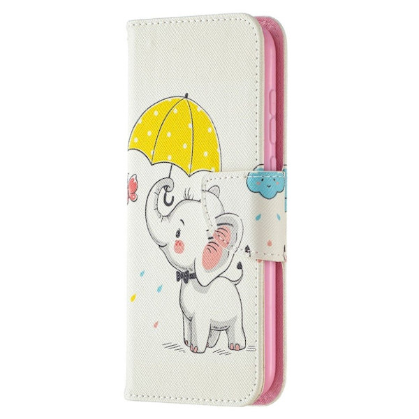 Wonderland Nokia C1 Plus flip-etui - Elefant Og Paraply Multicolor