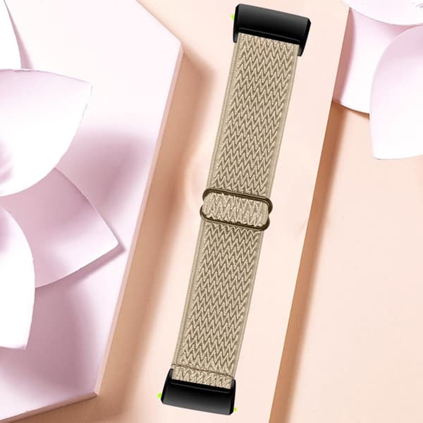 Fitbit Charge 4 / 3 elastisk nylonrem - Aprikos Brown