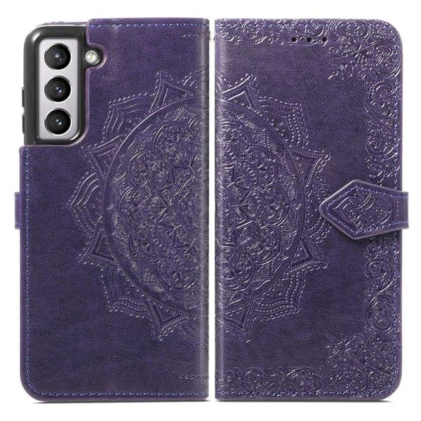 Mandala Samsung Galaxy S21 Plus Flip Etui - Lilla Purple
