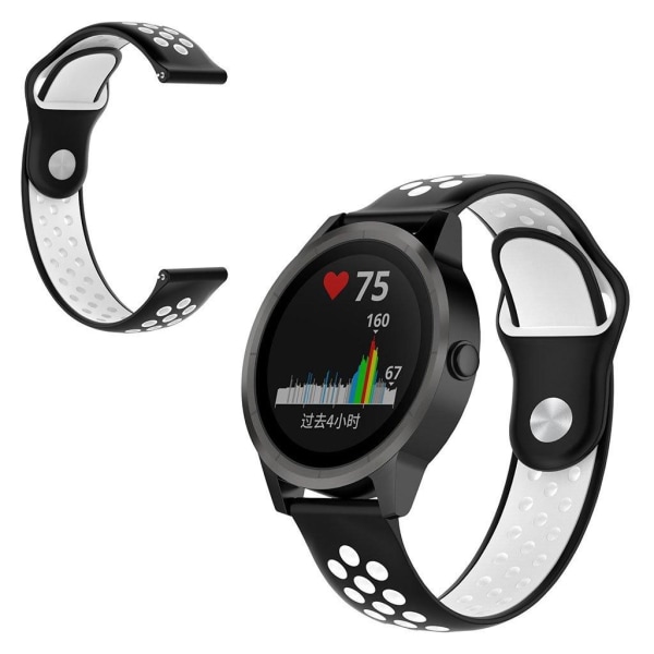 Garmin Venu two-color silicone watch band - Black / White Svart