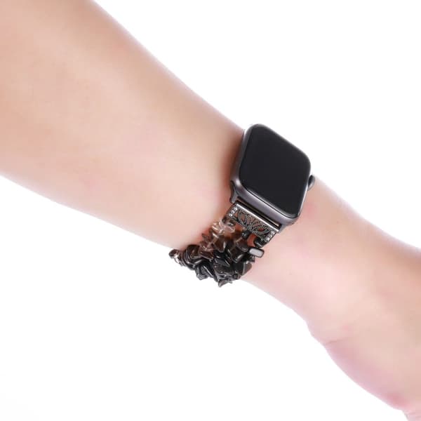 Apple Watch (45 mm) urrem i naturstensstil - Sort Black