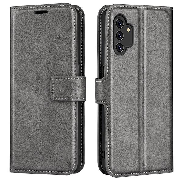 Lompakko Nahkakotelo For Samsung Galaxy A13 4G - Harmaa Silver grey