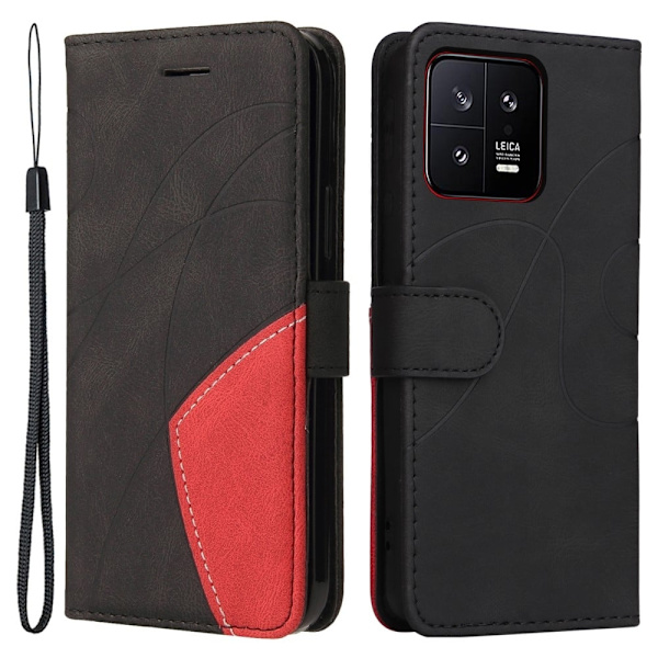 Tekstureret Xiaomi 13 læderetui med rem - Sort Black