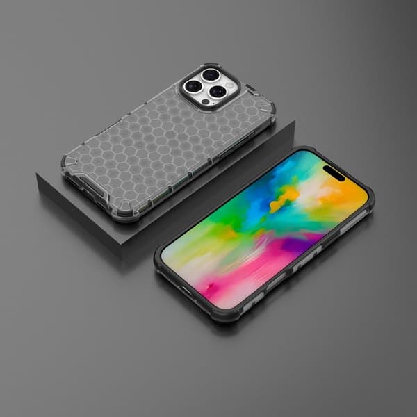 Bofink Honeycomb iPhone 16 Pro Max kotelot - Musta Black