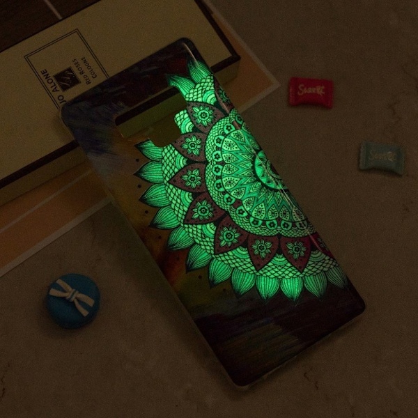 Samsung Galaxy Note 9 mobilskal silikon självlysande tryckmönster - Mandala blomma multifärg