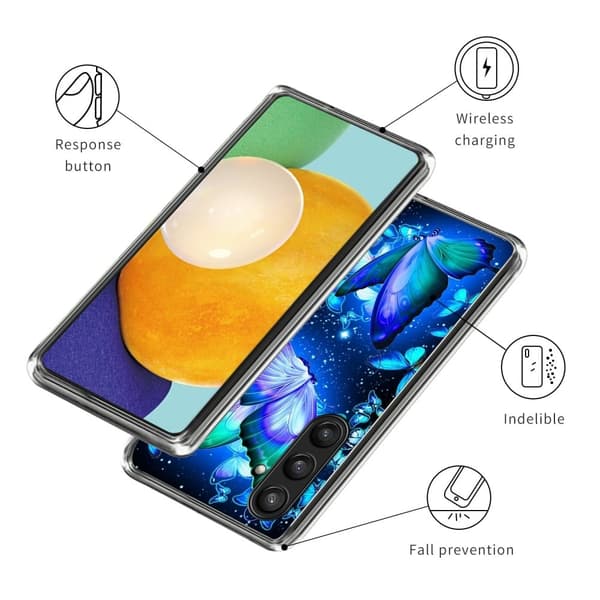 Deco Samsung Galaxy A25 deksel - Blå Sommerfugler Blue