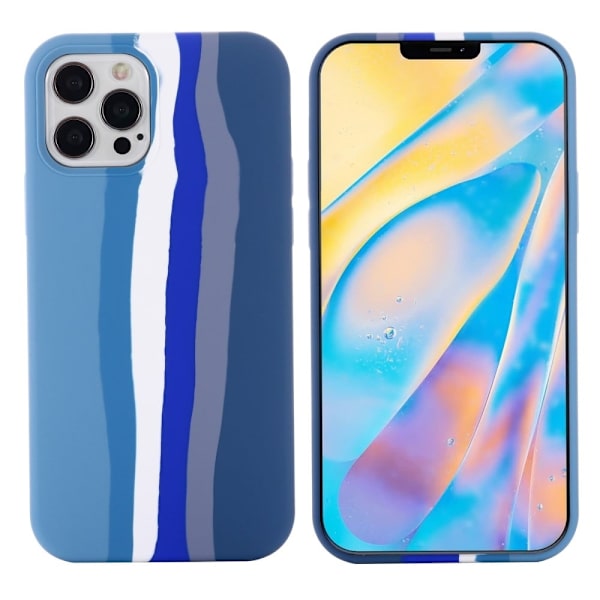 iPhone 15 Pro Maxin sateenkaareva silikonisuojus - Sininen Blue