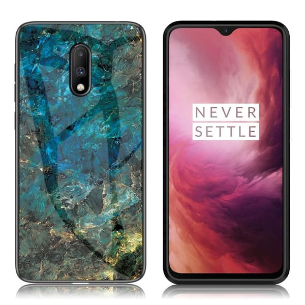 Fantasy Marble OnePlus 7 deksel - Emerald Green