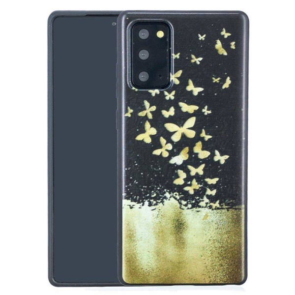 Butterfly läder Samsung Galaxy Note 20 fodral - Guld Guld