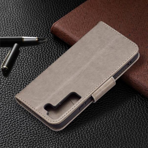 Butterfly Samsung Galaxy S22 Flip Etui - Grå Silver grey