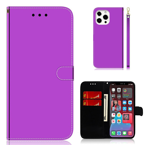 Mirror iPhone 13 Pro Max flip-etui - Lilla Purple