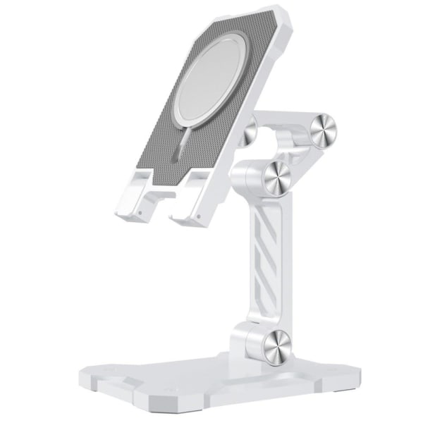 Universal folding desktop stand for Phone and Tablet - White White