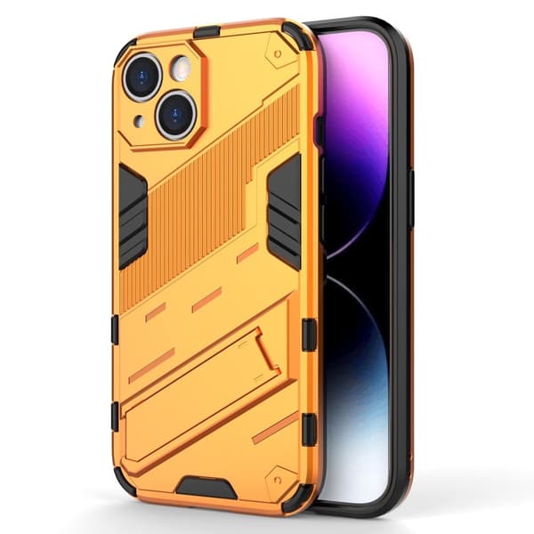 Stødsikker Hybrid Cover med A Moderne Touch til iPhone 15 Plus - Orange Orange