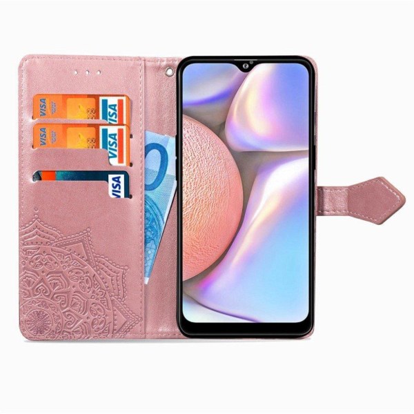 Mandala läder Samsung Galaxy A10s fodral - Rosa Rosa