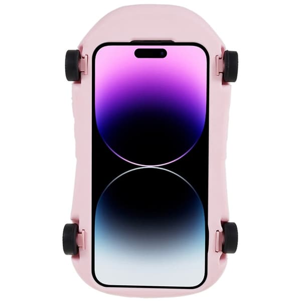 iPhone 14 Pro søtt silikondeksel i racerbilstil - Rosa Pink