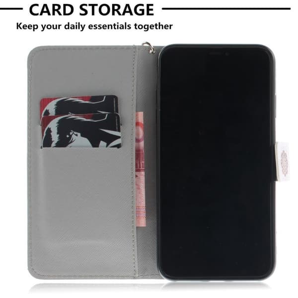 iPhone Xs Max magnetisk flip etui med mønster - Stencil Multicolor