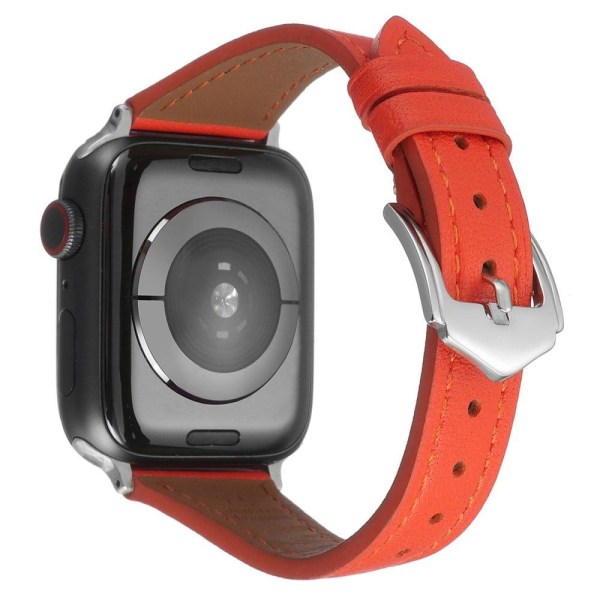 Apple Watch Series 8 (41mm) urrem i ægte læder - Orange Orange