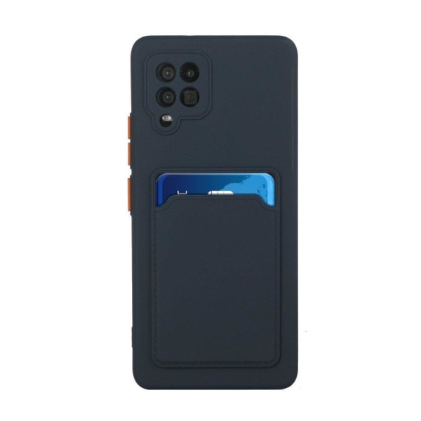 Card Holder Suojakuori For Samsung Galaxy A42 5G - Tummansininen Blue