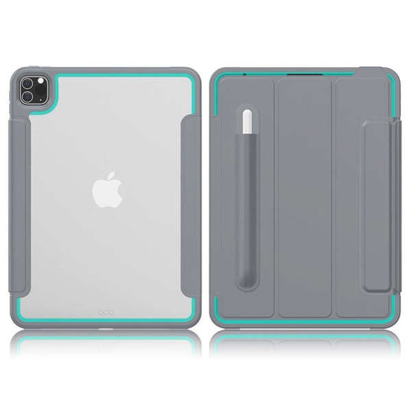 iPad Pro 11 inch (2020) elegant tri-fold fodral - grå / baby blå Silvergrå