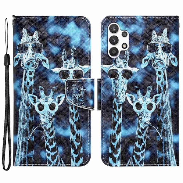 Wonderland Samsung Galaxy M32 5G / Samsung Galaxy A32 flip etui - Giraf Blue
