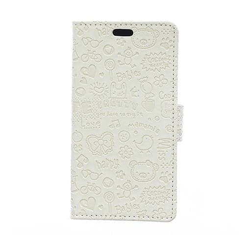 Halfdan Huawei Y360 Lær Kortholder Etui - Hvit White