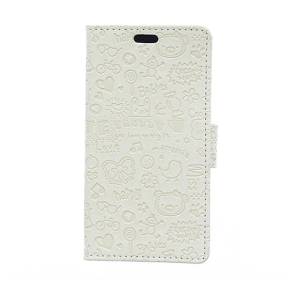 Halfdan Huawei Y360 Nahkakotelo Korttitaskuilla - Valkoinen White