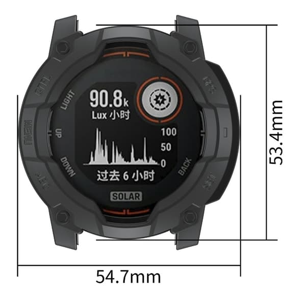 Garmin Instinct 3 Solar 50mm Suojakotelo Rugged Armor Joustava Shell-kellon suojus - Musta Black
