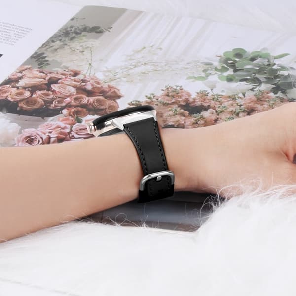 Google Pixel Watch Cowhide ekte lærrem - Svart Black