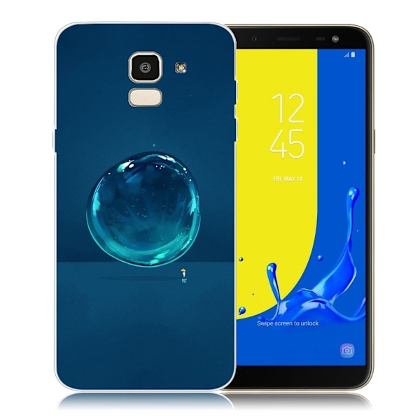 Samsung Galaxy J6 (2018) mobilskal silikon tryckmönster - Vattendroppe Blå