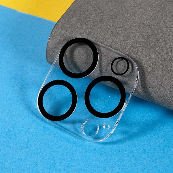 iPhone 14 Pro Max kaaren reunan karkaistu lasi kameran linssin suojus - Musta Black