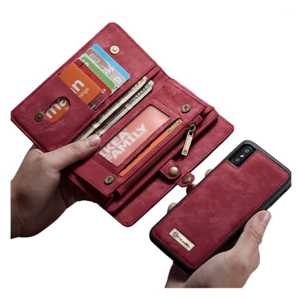 CaseMe iPhone Xs vintage etui - Rød Red