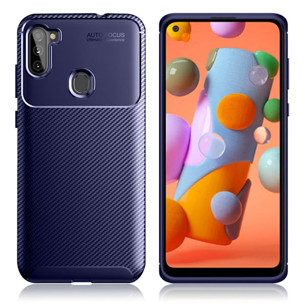 Carbon Shield Samsung Galaxy A11 deksel - Blå Blue