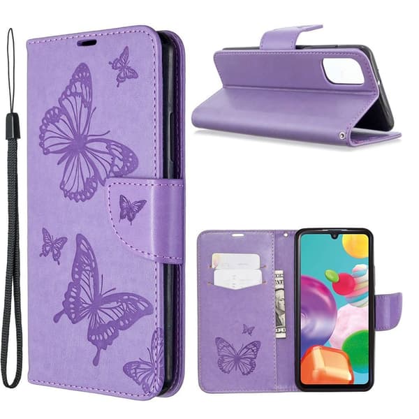 Butterfly Samsung Galaxy A41 Etui - Lilla Purple