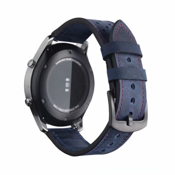 Huawei Watch GT 2 46mm / GT 2e durable leather watch band - Blue Blå