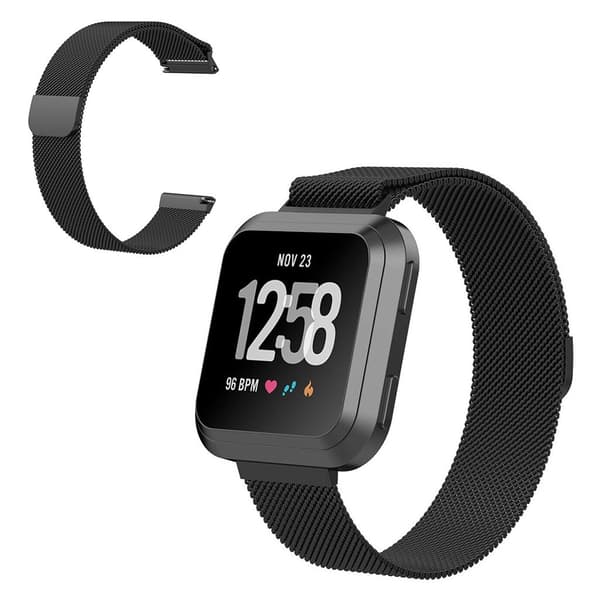Fitbit Versa 3 holdbar rustfrit stål rem - sort Black
