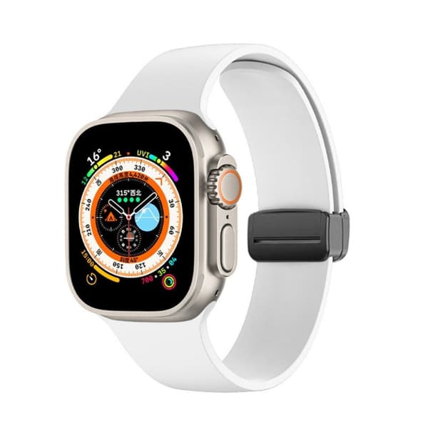 Apple Watch Series 8 (41 mm) enkel silikonrem - Hvit White