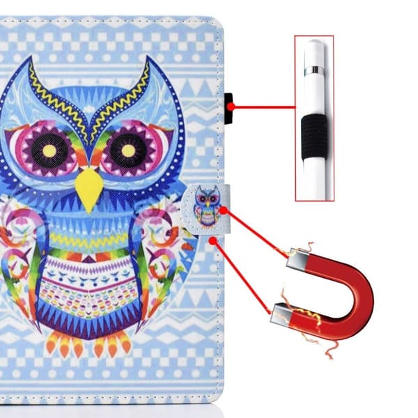 Lenovo Tab M10 Cool Mønster Lær Flippetui - Ugle Multicolor