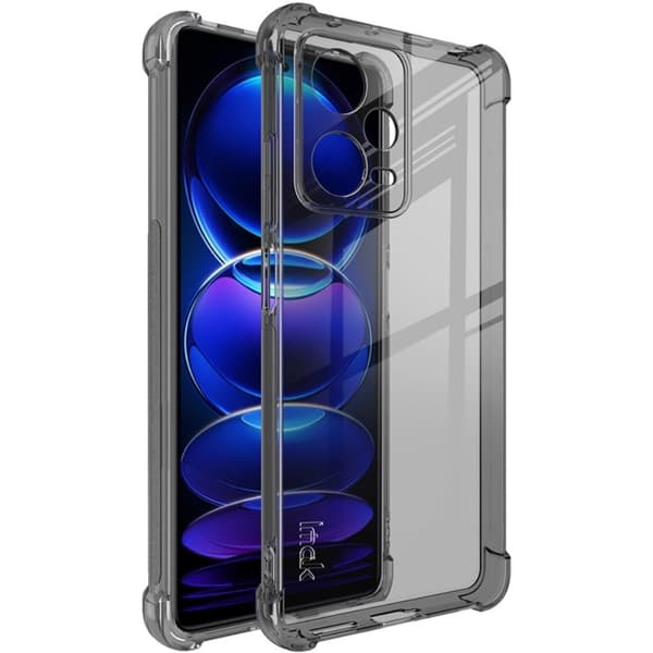 IMAK Airbag Cover for Xiaomi Redmi Note 12 Pro Plus - Läpinäkyvä Musta Black