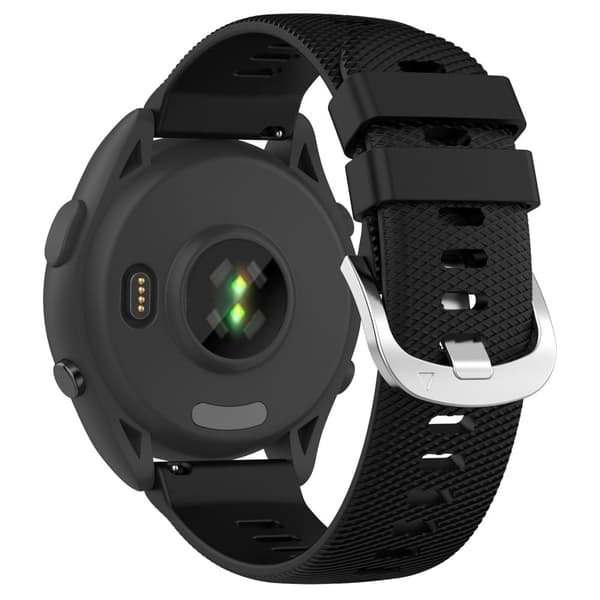Garmin Forerunner 256S silikoninen ristikkoraitainen hihna - Musta Black