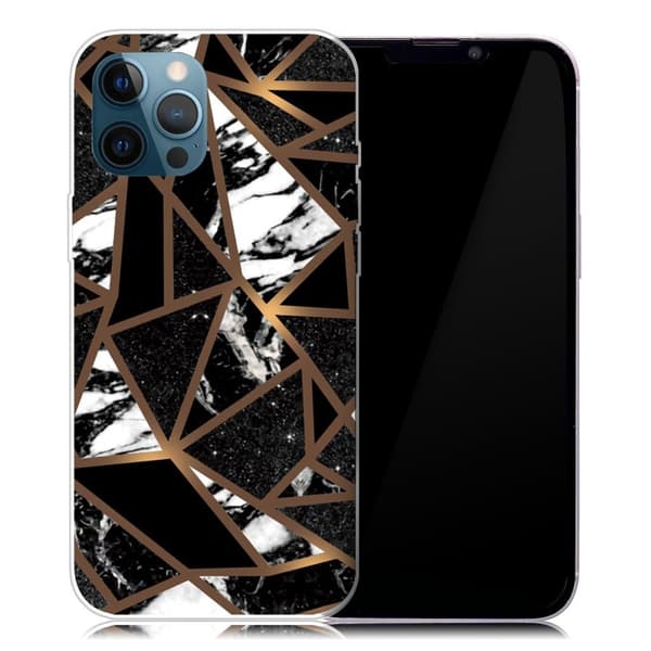 Marmordesign iPhone 13 Pro Max deksel - Fragmenter Av Svarte Fliser Black