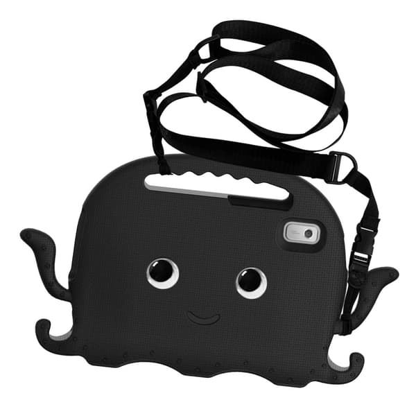 Lenovo Tab M9 EVA Case Cartoon Octopus Hand Grip Tablet Cover with Shoulder Strap - Black Black