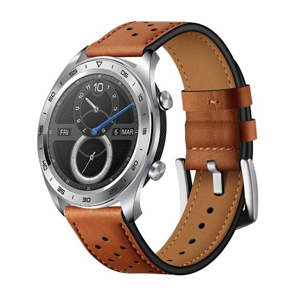 Huawei Watch Magic ægte læder Urrem - Brun Brown
