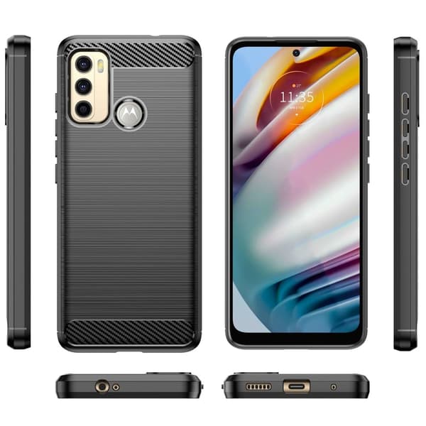 Carbon Flex Motorola Moto G60 cover - Sort Black