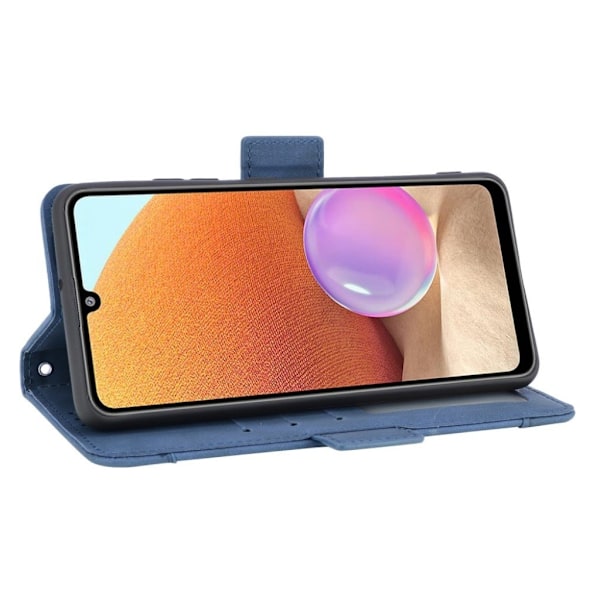 Modern-styled Læder Pung Etui til Samsung Galaxy A32 - Blå Blue
