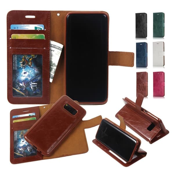 Samsung Galaxy S8 Etui med magnet lås - Brun Brown