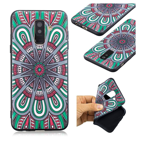 Samsung Galaxy A6 Plus (2018) mobilskal silikon mönster - Abstrakt blomma multifärg