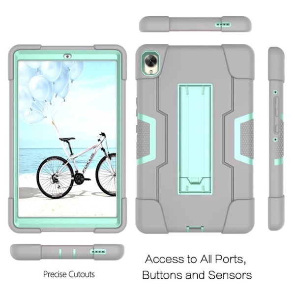 Huawei MediaPad M6 8.4 coolt hållbart silikonfodral - Grå / Cyan Silvergrå