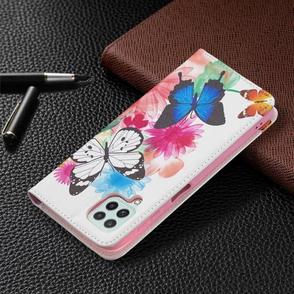 Wonderland Samsung Galaxy A22 4G Flippetui - Sommerfugler Multicolor