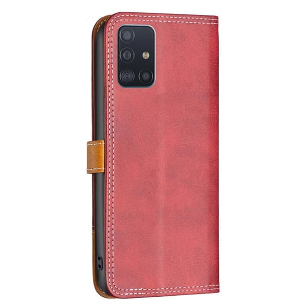 BINFEN tofarget læretui for Samsung Galaxy A51 - Rød Red
